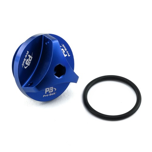 Aluminium oil filler cap - aluminium, blue