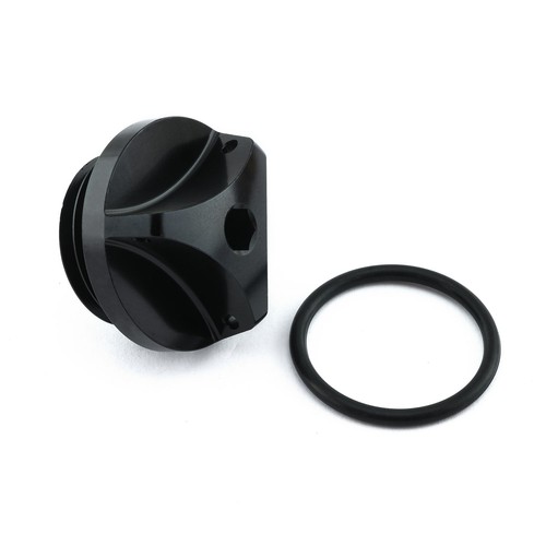 Aluminium oil filler cap black - cap,